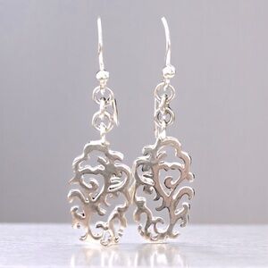 Sterling 925 Silver Filigree Wire Earrings